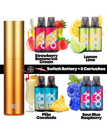 Pack DotMod Switch Battery + 8 Cartuchos | 8x2ml 20mg | 4800Puff | Sunburst Orange