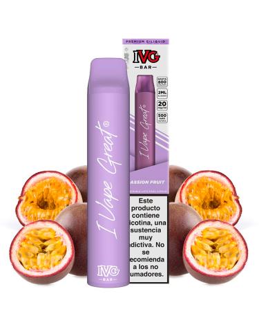 Passion Fruit 600puffs – IVG Bar Plus 20mg – Pod Desechable