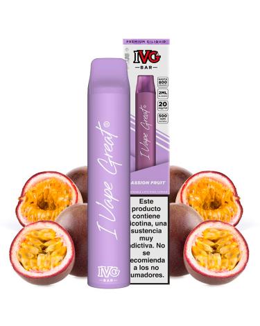 Passion Fruit 600puffs – IVG Bar Plus 20mg – Pod Desechable