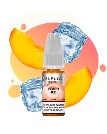 PEACH ICE Nic Salt 10ml - Elfliq by Elf Bar