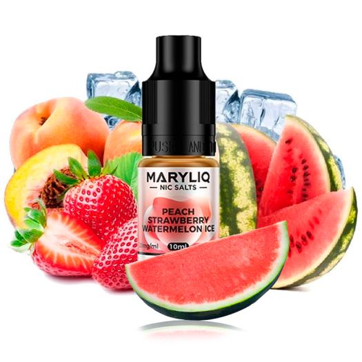 Peach Strawberry Watermelon Ice Nic Salt 10ml - Maryliq by Lost Mary