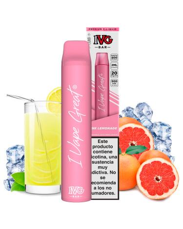 Pink Lemonade 600puffs – IVG Bar Plus 20mg – Pod Desechable