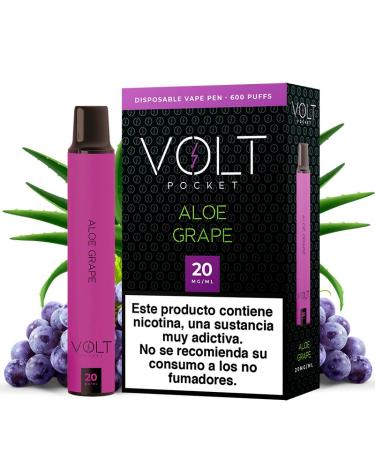 Pod Desechable Aloe Grape 600puffs 20mg - Volt Pocket