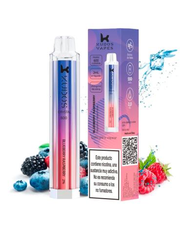 Pod Desechable Blueberry Raspberry 600puffs - Kudos Vapes Crystal