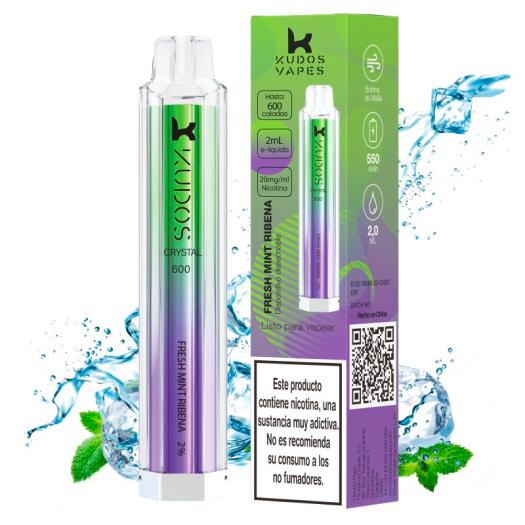 Pod Desechable Fresh Mint Ribena 600puffs - Kudos Vapes Crystal