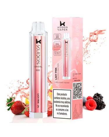 Pod Desechable Lady Pink 600puffs - Kudos Vapes Crystal