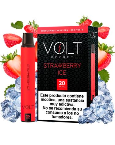 Pod Desechable Strawberry Ice 600puffs 20mg - Volt Pocket