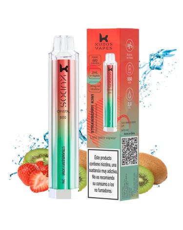 Pod Desechable Strawberry Kiwi 600puffs - Kudos Vapes Crystal