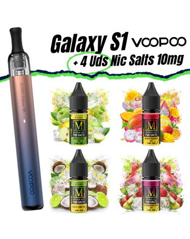 Pod Doric Galaxy S1 Voopoo (Blue Gold) + 4 uds Nic Salts 10ml 10mg