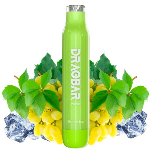 Pod Dragbar GRAPE ICE 600 puffs 20mg - SIN NICOTINA