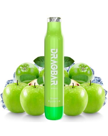 Pod Dragbar GREEN APPLE ICE 600 puffs - SIN NICOTINA