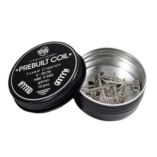 Prebuilt Coil Fused Clapton C4 - 2-26/36 - Ni80 0.34 Ω 3mm (10pcs) - Yachtvape