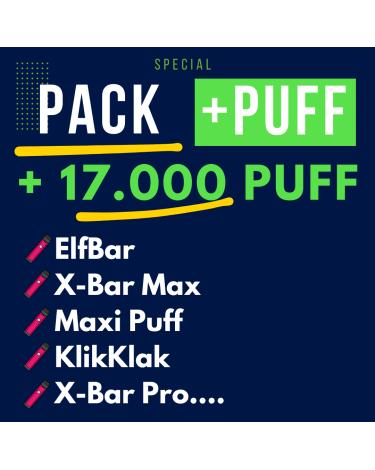 Promo Pack Desechables +17.000 Puff SIN NICOTINA