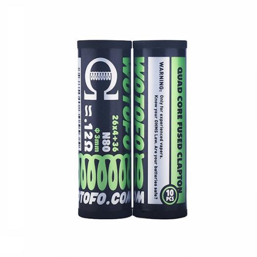 Quad Core Fused Clapton Coils 0,12 ohms 10pcs - Wotofo Quad Core Fused Clapton Coils 0,12 ohms 10pcs - Wotofo