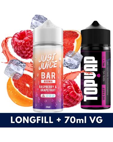 Raspberry Grapefruit 24ml/120 (Longfill) Just Juice Bar + 70ml VG Fast