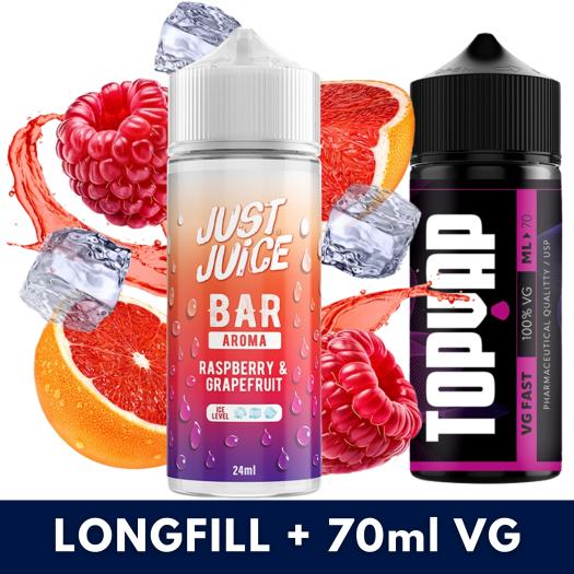 Raspberry Grapefruit 24ml/120 (Longfill) Just Juice Bar + 70ml VG Fast