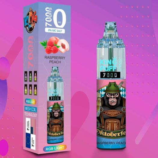 Raspberry PEACH 7000 puffs - KING PUFF v2 - SIN NICOTINA