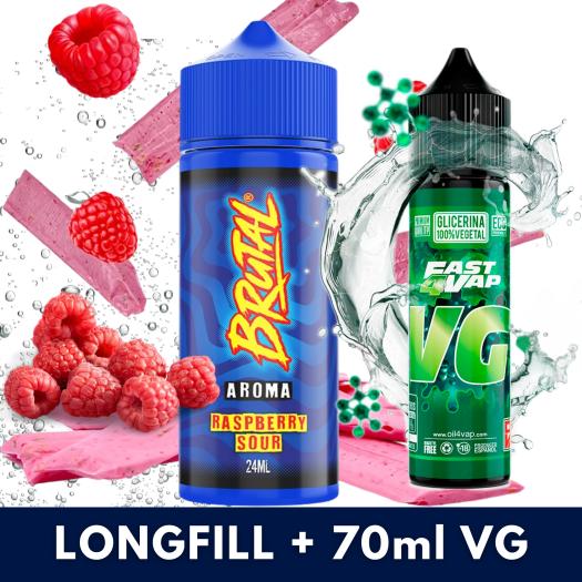Raspberry Sour 24ml/120 (Longfill) Just Juice Brutal + 70ml VG Fast