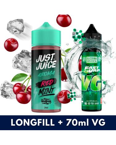 Red Mint Range 24ml/120 (Longfill) - Just Juice + 70ml VG Fast