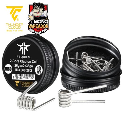 Requiem Fused Clapton Coils Ni80 0.28Ω (10uds) Thunder Cloud x El Mono Vapeador