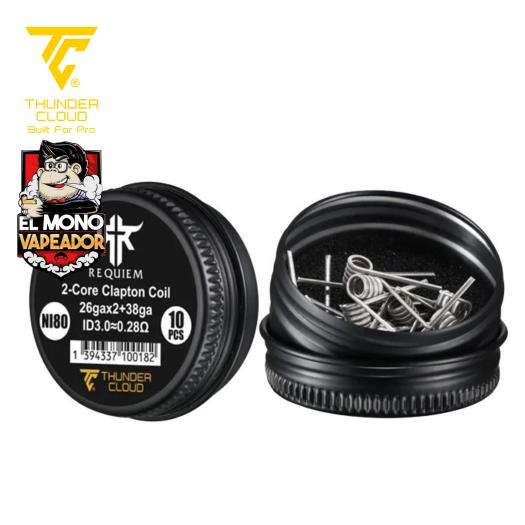 Requiem Fused Clapton Coils Ni80 0.28Ω (10uds) Thunder Cloud x El Mono Vapeador