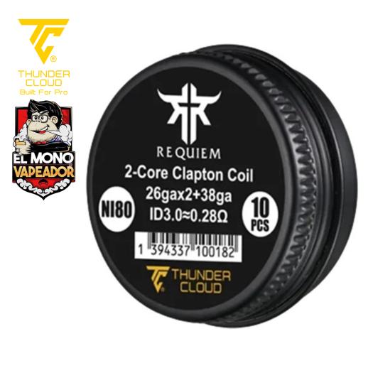 Requiem Fused Clapton Coils Ni80 0.28Ω (10uds) Thunder Cloud x El Mono Vapeador