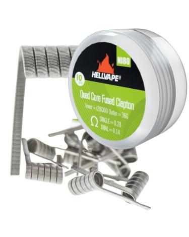 Resistencia Quad Core Fused Clapton Ni80 (10pcs) - Hellvape Coils