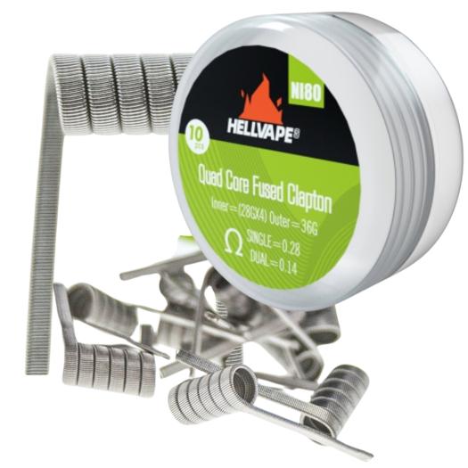Resistencia Quad Core Fused Clapton Ni80 (10pcs) - Hellvape Coils