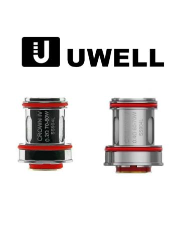 Resistencias Crown IV SS904L 0.2Ω/0.4Ω/0,23Ω (4pcs) - Uwell Coils