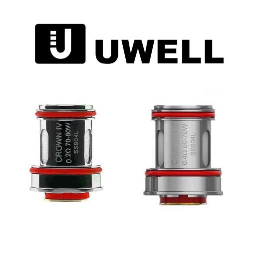 Resistencias Crown IV SS904L 0.2Ω/0.4Ω/0,23Ω (4pcs) - Uwell Coils