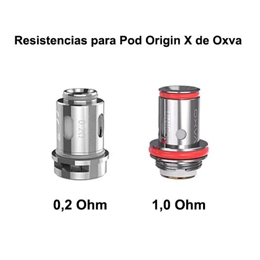 Resistencias UNICOIL de recambio para Pod Origin X de Oxva 0,2 ohm y 1,0 ohm
