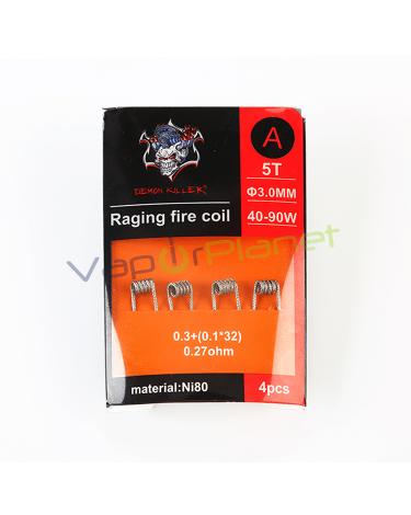 Resistencias Vapeo Demon Killer Raging Fire Coil Ni80 (Pack 4uds) Tipo: A