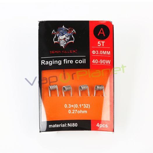 Resistencias Vapeo Demon Killer Raging Fire Coil Ni80 (Pack 4uds) Tipo: A
