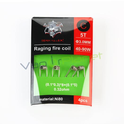 Resistencias Vapeo Demon Killer Raging Fire Coil Ni80 (Pack 4uds) Tipo: C
