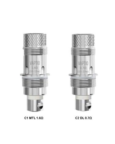 Resistencias Vaptio Cosmo C1 MTL 1.6Ω y C2 DL 0.7 Ω