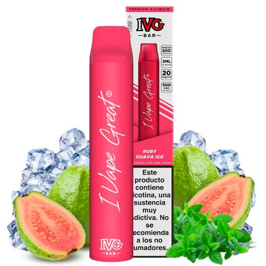 Ruby guava Ice 600puffs – IVG Bar Plus 20mg – Pod Desechable