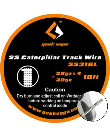 SS Caterpillar Track Wire SS316L 28GA*4+30GA 10Ft (3mt) GEEKVAPE Wire