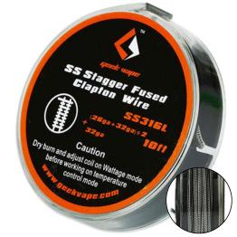 Stagger Fused Clapton Wire SS316L (26GA+32GA) x2+32GA GeekVape