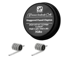 Staggered Fused Clapton Ni80 0.35Ω Handmade (2pcs) - BD Vape