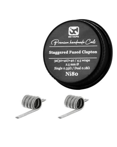 Staggered Fused Clapton Ni80 0.35Ω Handmade (2pcs) - BD Vape