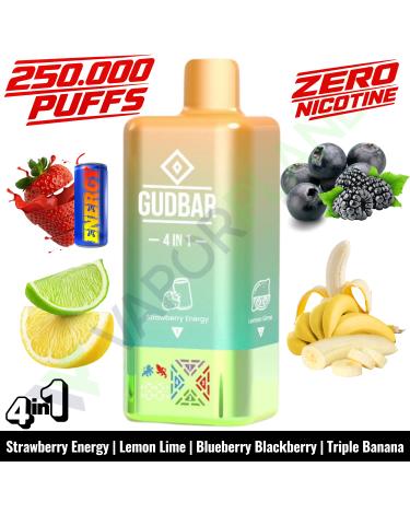 STRAWBERRY ENERGY Desechable 4in1 | 250.000 Puff | GUDBAR V2 (SIN NICOTINA)