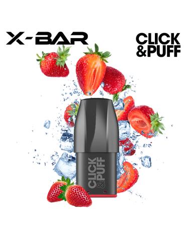 STRAWBERRY ICE Cartucho Click & Puff X-Bar 2ml 20mg 600 Puff (1 ud)