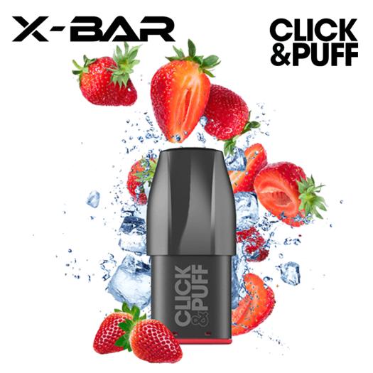 STRAWBERRY ICE Cartucho Click & Puff X-Bar 2ml 20mg 600 Puff (1 ud)