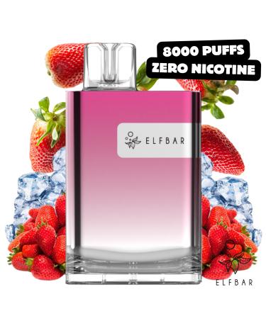 Strawberry Ice CR8000 ElfBar Sin Nicotina | 8000 Puffs |