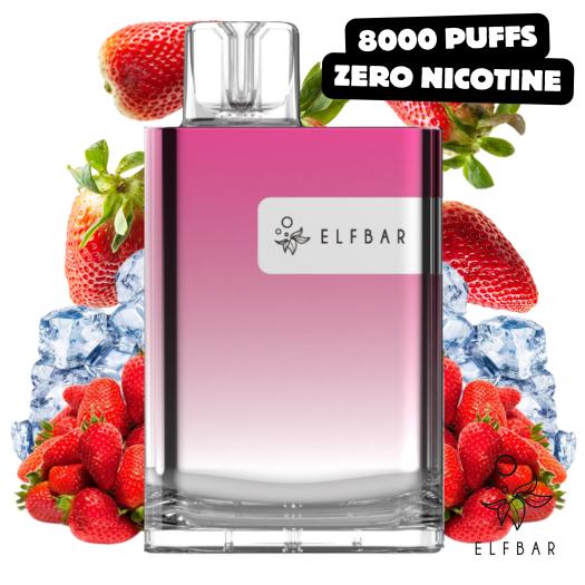 Strawberry Ice CR8000 ElfBar Sin Nicotina | 8000 Puffs |