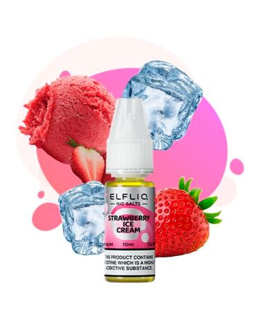 Strawberry ICE CREAM Nic Salt 10ml - Elfliq by Elf Bar