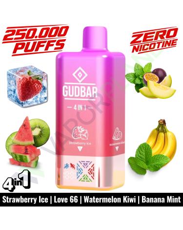 STRAWBERRY ICE Desechable 4in1 | 250.000 Puff | GUDBAR V2 (SIN NICOTINA)