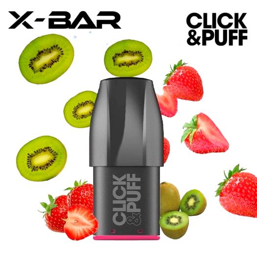 STRAWBERRY KIWI Cartucho Click & Puff X-Bar 2ml 20mg 600 Puff (1 ud)