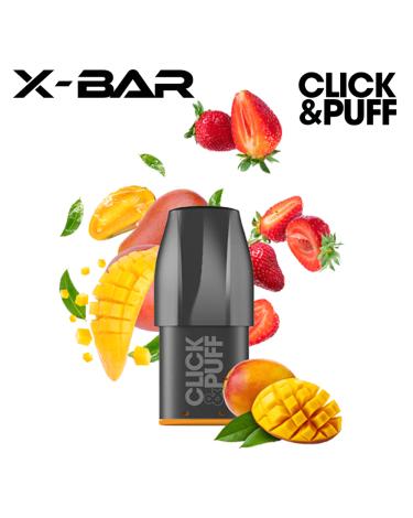 STRAWBERRY MANGO Cartucho Click & Puff X-Bar 2ml 20mg 600 Puff (1 ud)