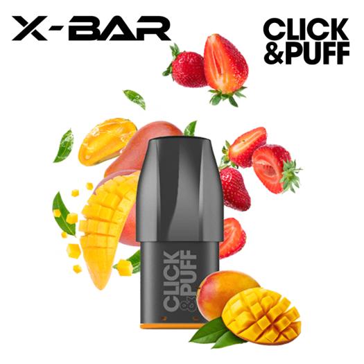 STRAWBERRY MANGO Cartucho Click & Puff X-Bar 2ml 20mg 600 Puff (1 ud)